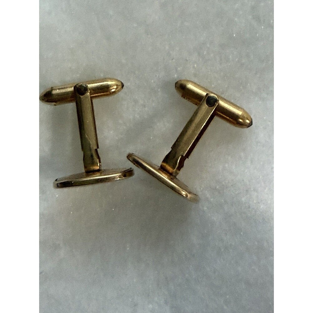 Gold Cuff Links 12K Gold Filled “F” Monogrammed Cuff Links Men’s Accessories